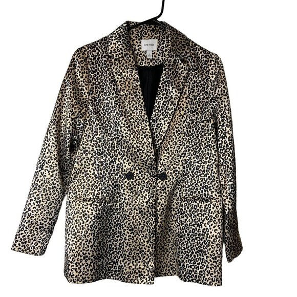 Nine West Leopard print Blazer women’s size small black/gold - Picture 11 of 13